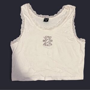 Vibe Cream Lace Trim Tank Top